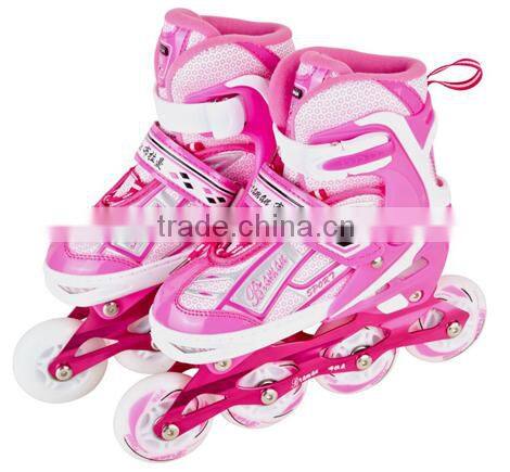 CE approved roller skate with alu truck /inline skate with pu whees /flash roller skatting