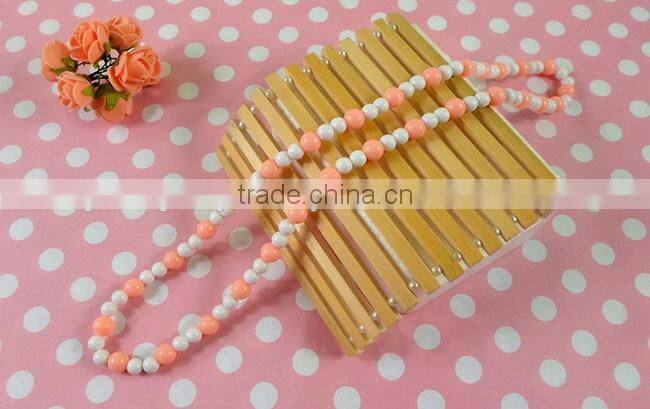 Colorful acrylic beads kids sweater necklace