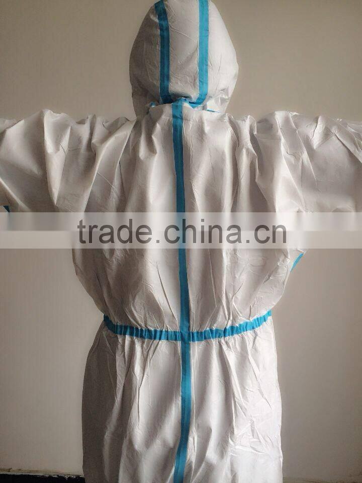DISPOSABLE COVERALL ZIP/HOOD WHITE ELAST