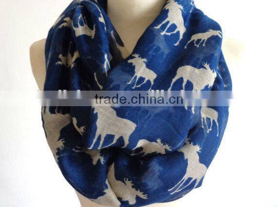 Hot Selling 2015 New Antelope Pattern Print Fashionable Lady Scarf