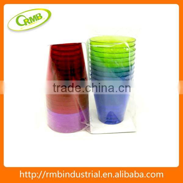 Wholesales colorful water cups clear hard plastic cups