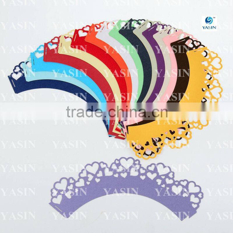 Laser Cutting Hearts Paper Cupcake Wrapper