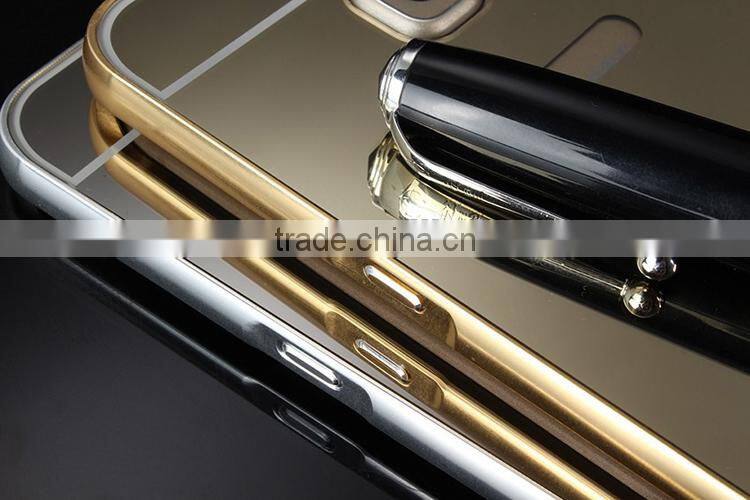 For samsung s6 edge plus bumper case with mirror back,gold aluminium bumper case For samsung galaxy s6 edge plus