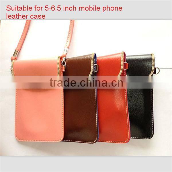 Universal leather case for 5-6.5 inch mobile phone case