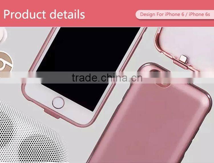 Rose gold color,no chin,high-grade,high quality battery case for iphone 6/6s