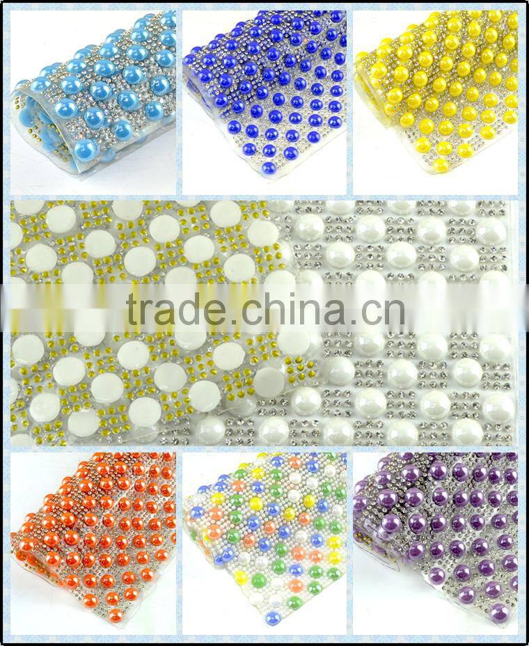 Factory Wholesale Heat Transfer Ceramic Rhinestone Mesh Sheet in Colors, Hot Fix Rhinestone Mesh Roll Trims for Decoration
