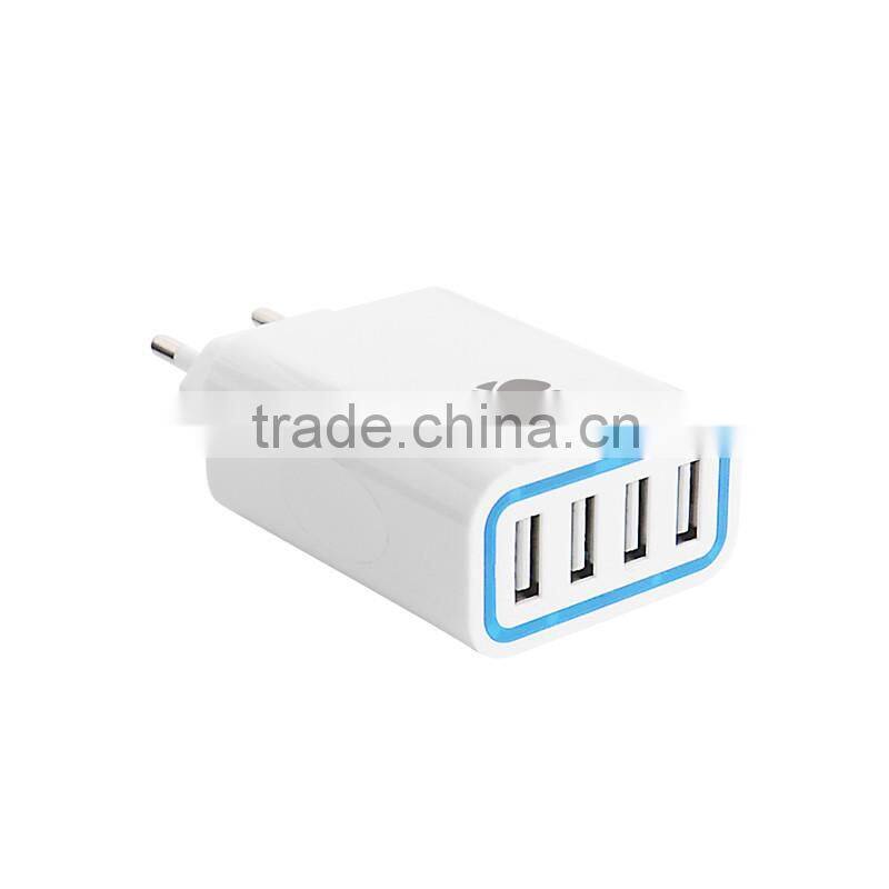 usb wall charger 4 Ports USB EU Travel Wall Charger