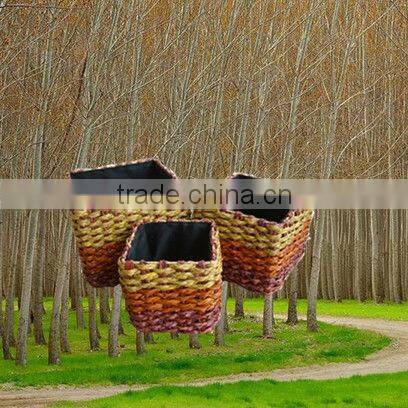 Fashionable colorful hot sale rattan basket with high quality set of 3