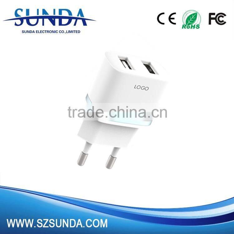 US / AU / UK / EU Plug Wall Charger 5V 2.1A/2.4A dual usb wall charger for iphone