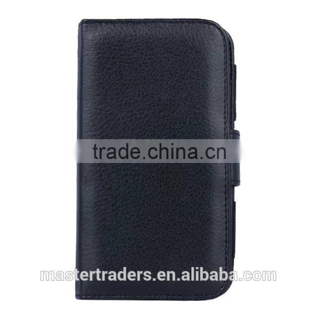 Cheap Multi Function Litchi Grain Stand Wallet PU Leather Case With Card Slot And PC Back Cover For 5 Inch Mobile Phone MT-3681