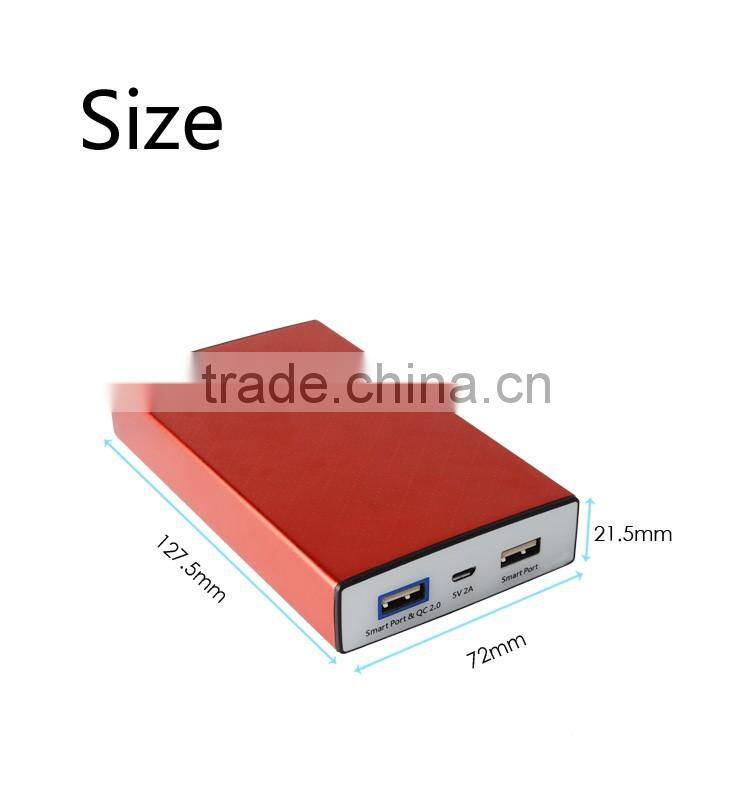 Fast Charging 12000mah QC2.0 Power Bank With CE ROHS