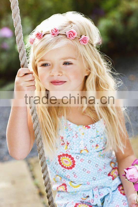Hot-sales baby rose flower Headband girl Leather rope flower hairband Toddler baby rose flower crown Headband wh-1825