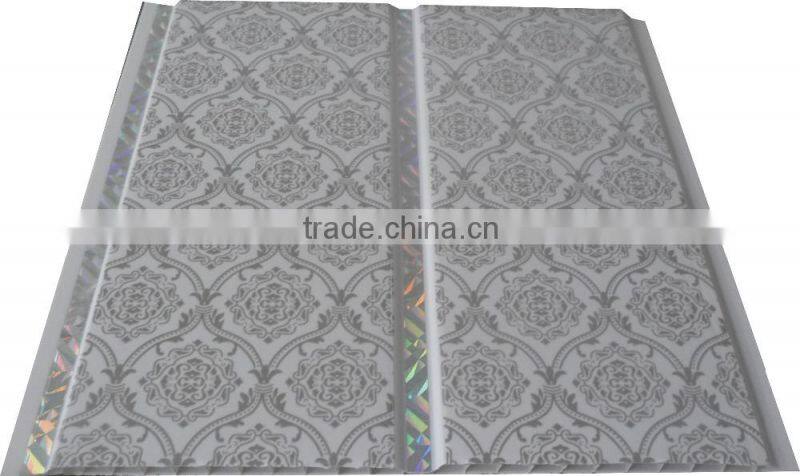10'' width new style trinidad Plastic ceiling sheet, SMOOTH surface,brown color with gold strip F055