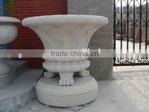 stone carving flower pot