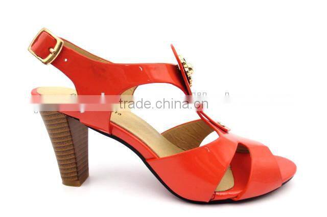 new high heel slingback lady elegant office sandals with golden button