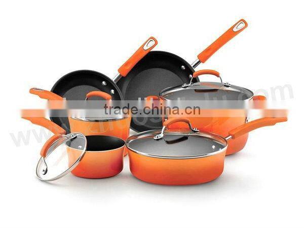 Orange Color Painting Non-stick & Ceramic Coated Cookware Set Pots and Pans