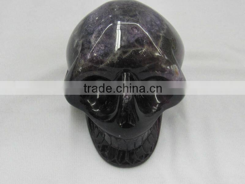 wholesale Dark Color Rose Quartz carved Skull in Art & Collectible
