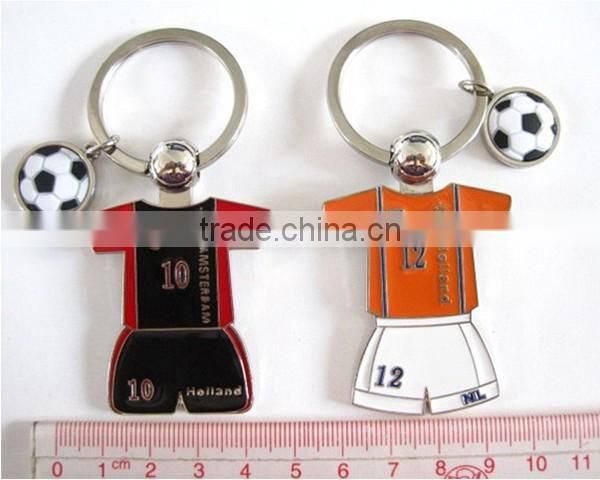 Holland Souvenir Soccer Ball Custom Metal Soccer Jersey Keychain