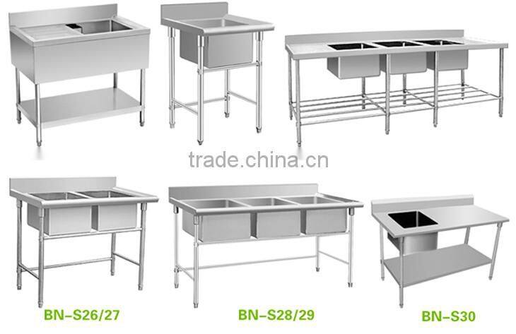 Economical Stainless Steel Restaurant Kitchen Sink Table With Stand