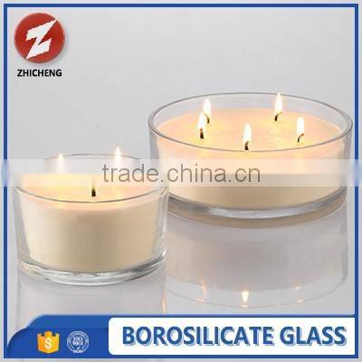 round clear polished glass candle holder