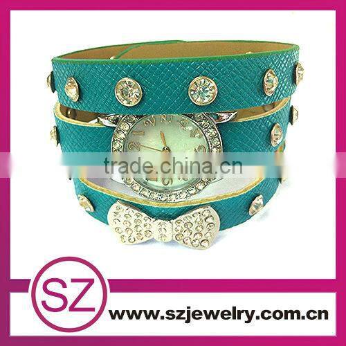 SWH0640 china leather bracelet guangzhou watch wholesale with flower and birds
