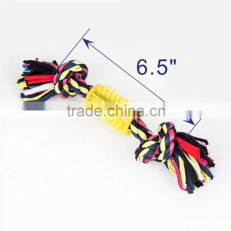 Pet Rope with Spiky Roll 6.5" Dental Chew Puppy Dog Toy