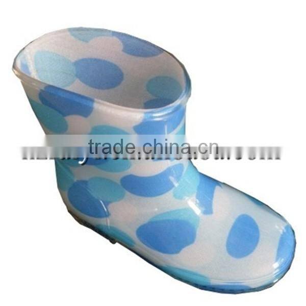 durable kids pvc rain boots construction customized with cartoon printing manufacturer