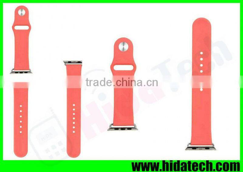 Hot selling Silicone Watch Band Wrist Strap for Apple Watch with Clasp Adapter Connector
