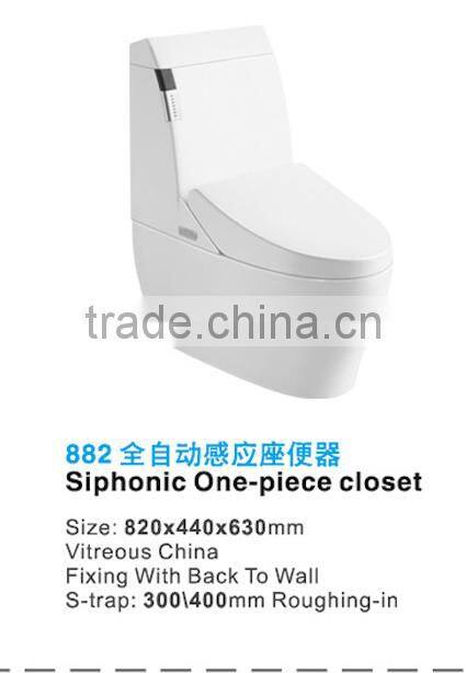 Chaozhou ceramic siphonic auto toilet, s tarp one piece closet