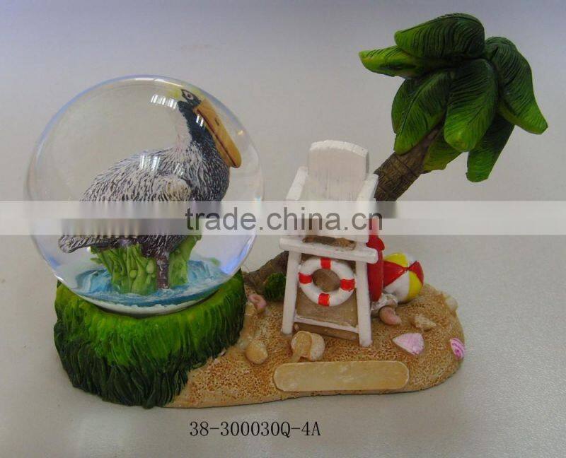polyresin whale and light house water globe