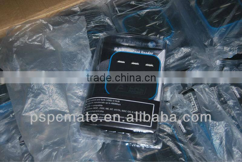 new model 3 ports usb hub with sd card reader combo with LED laser logo