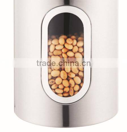 high quality factory price small size airtight canister set with window