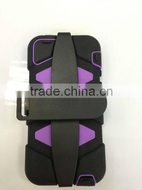 Hybrid Combo Silicone Plastic Hard Mobile Phone Cover Case for iphone 5c With Clamp Holster 3 in 1