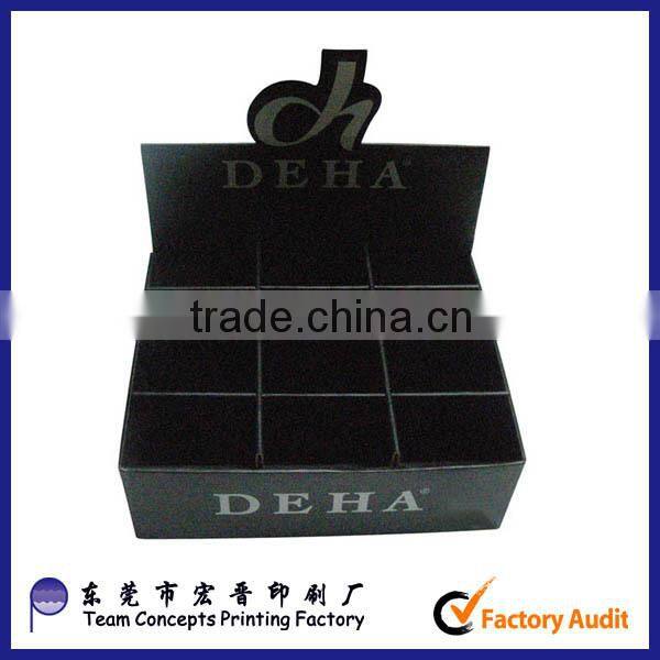 3 tier cardboard paper counter display for shop retail