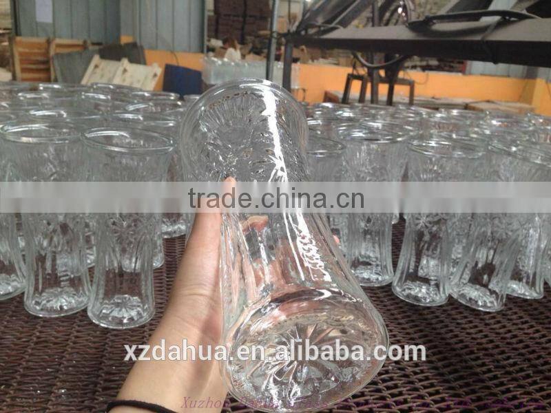 Middle size clear fancy shape glass vase for flower