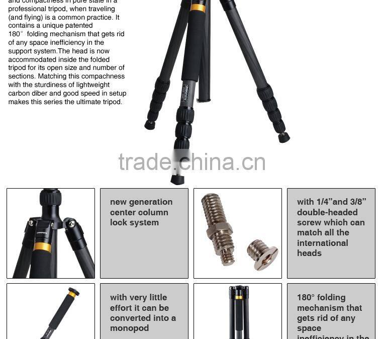 light weight camera tripod,five sections,flexible portable camera tripod