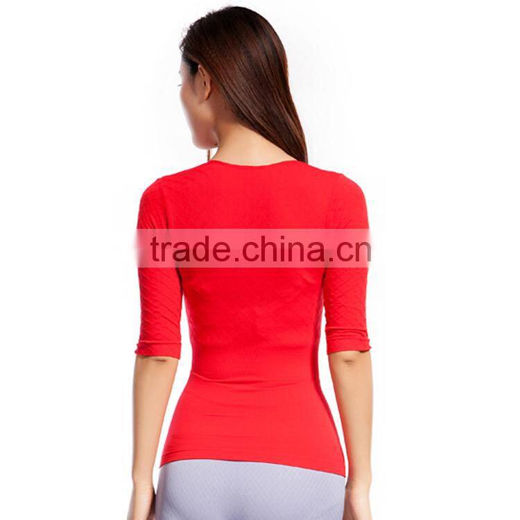 2015 Best Selling New Fashion Red Wholesale Casual Deep V-neck Waist Shaper WomenTank Tops