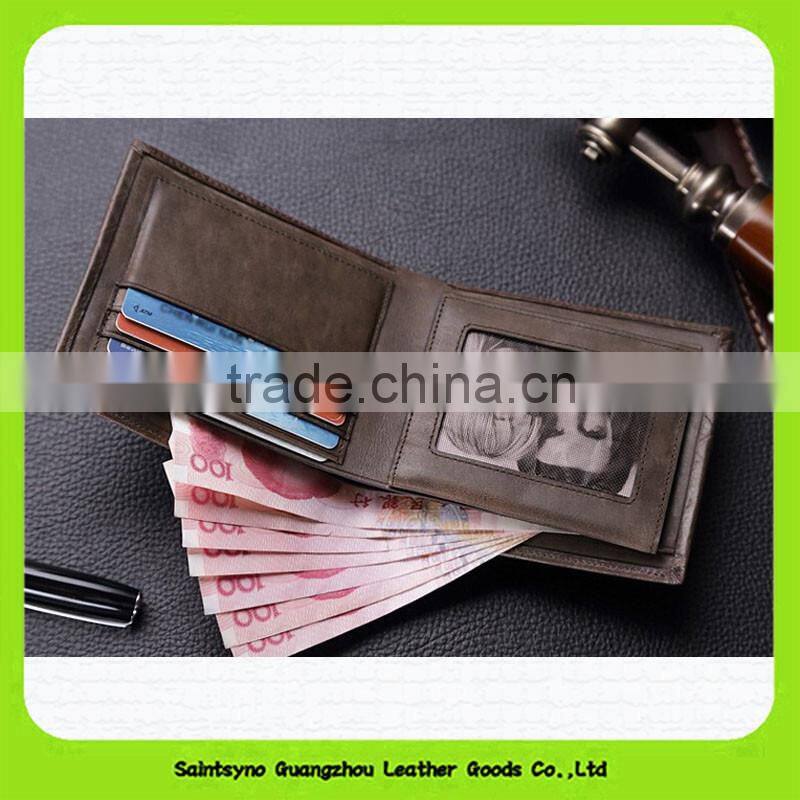 New design cheap fashion promotional pu leather Man Leather Wallet