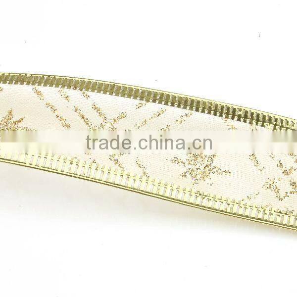 Christmas Organza Wired Ribbon for gift decoration