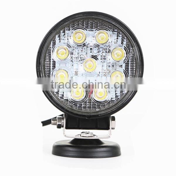 High Power 27W Led Work Light + 12V-24V Heavy Duty LED Work Light, Daytime Running Light ( Round 27W )