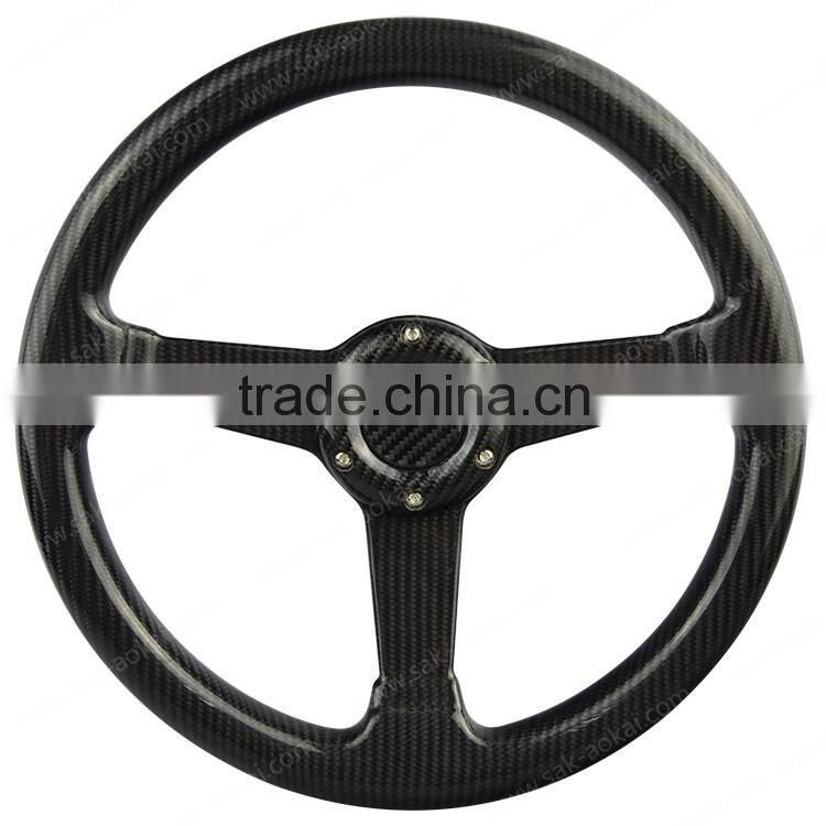 3K Twill Glossy Carbon Fiber Car Steering Wheel