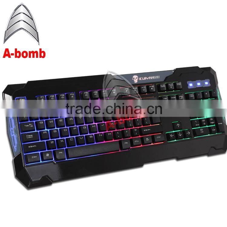 2016 A-bomb waterproof keyboard mechanical gaming computer keyboard with LED light