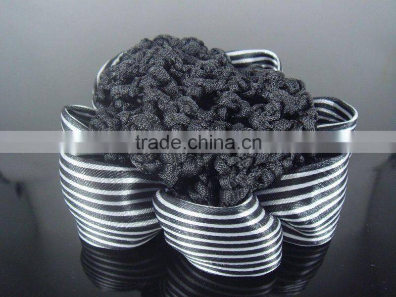 striple satin fabric crochet hair snood bun cover hairnet snood cover