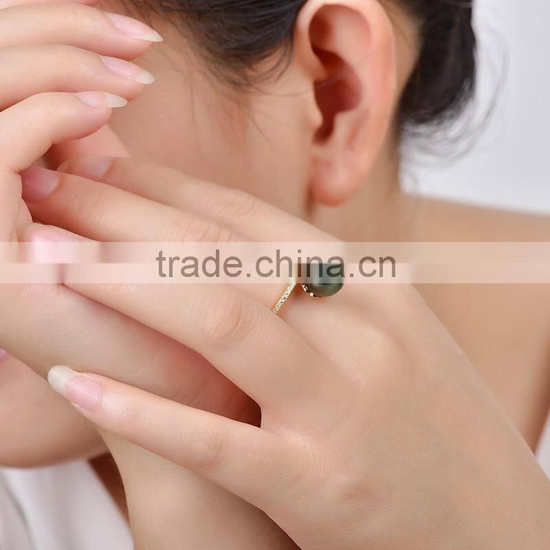 tahitian pearl 8-9mm black pearl ring pearl jewelry