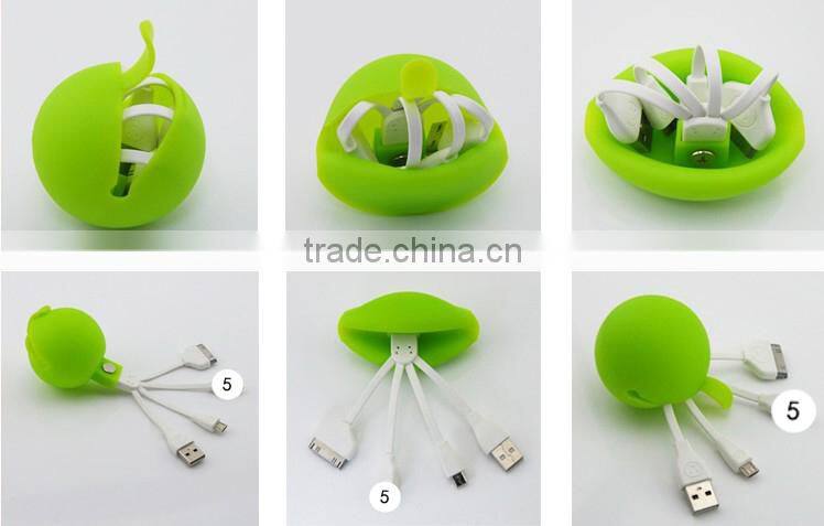 Ball shape 4 in 1 usb charging cable and data cable