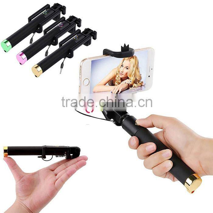 Universal Handheld Extendable Self Monopod Holder Bluetooth Selfie Stick 2016 For Smartphone Black