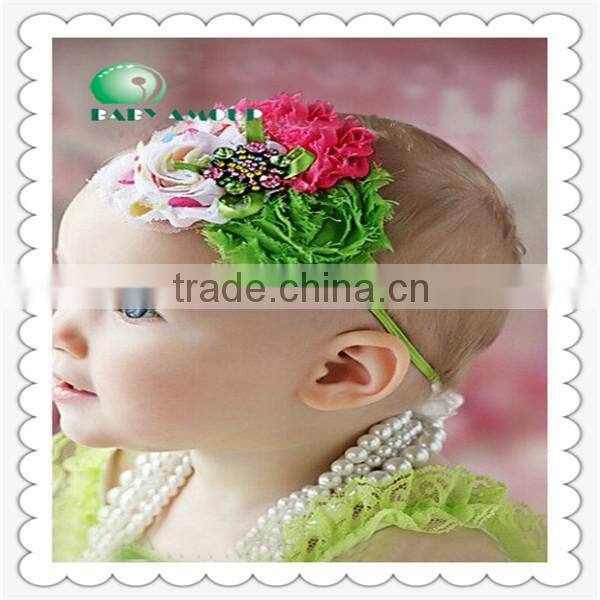 Top baby girls beautiful flower headband,ribbon bow hair,fashion ribbon flower headband