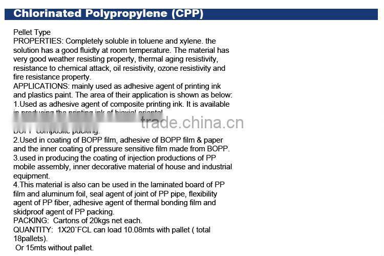 yellowish granulars Chlorinated Polypropylene CPP Resin