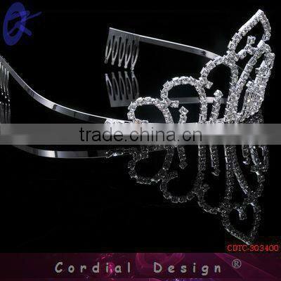 Fashion Jewelry GORGEOUS CLEAR RHINESTONE CRYSTAL TIARA CROWN FOR BRIDAL PAGEANT