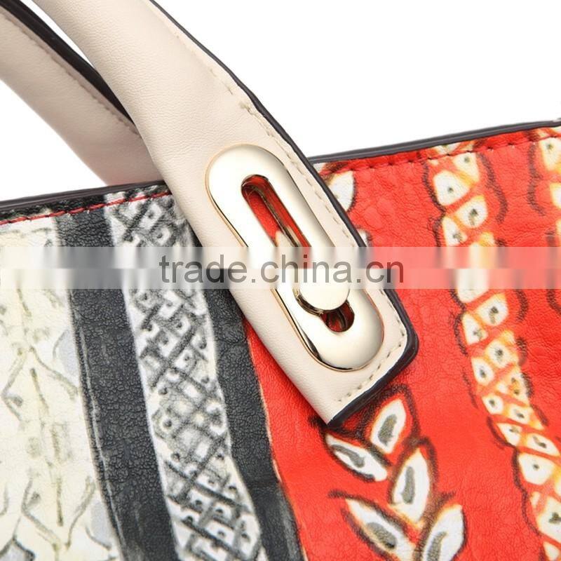 China supplier wholesale vintage printed handbags woman shoulder handbag